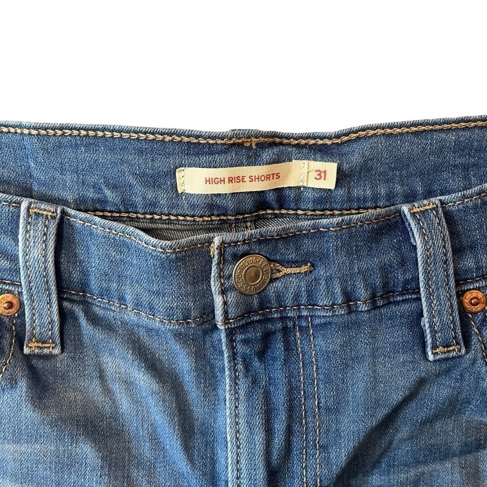 Levi ORIGINAL FIT HIGH RISE WOMEN'S SHORTS High Rise Cutoff. Blue. Size 31. #716 - Picture 6 of 9